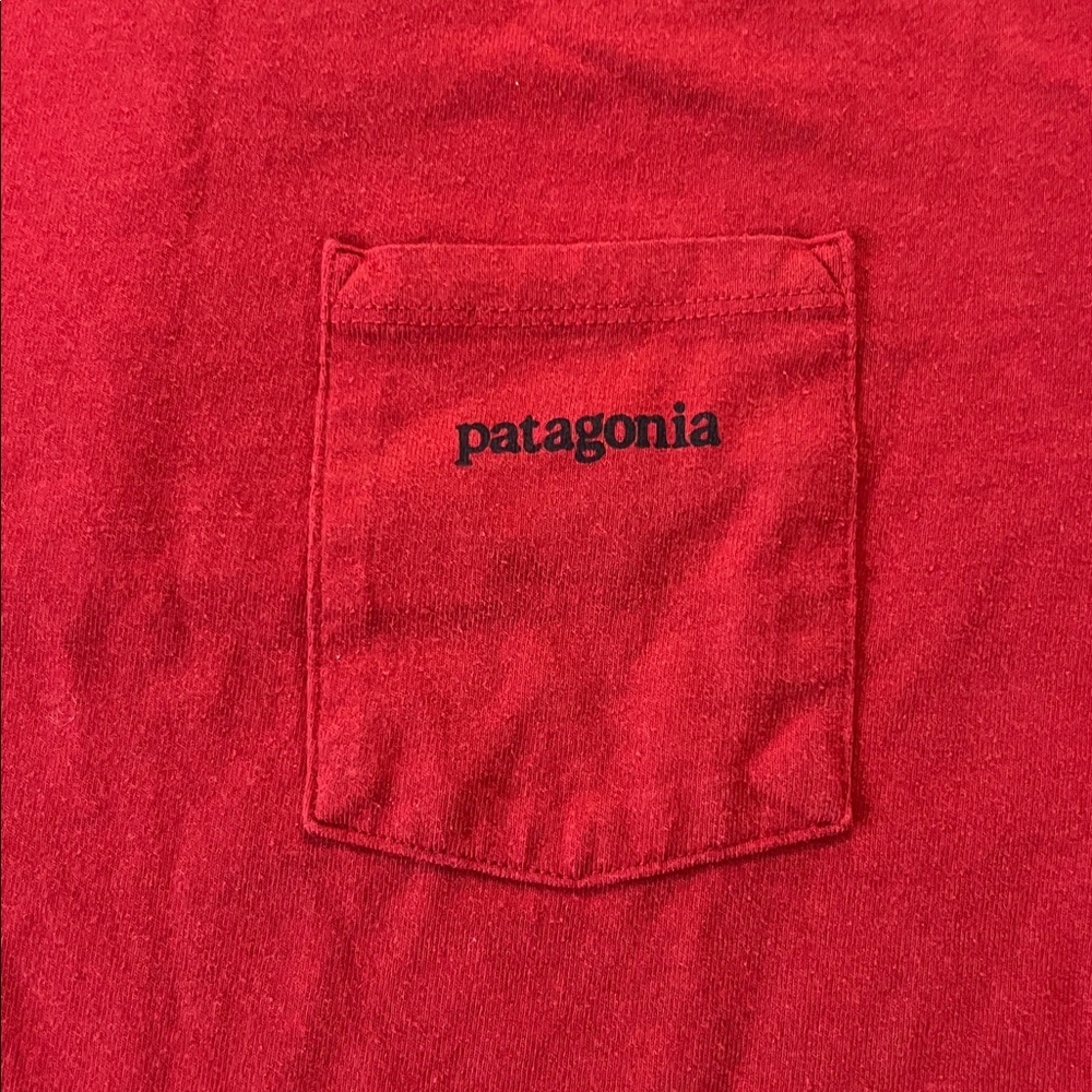 Patagonia Men's Classic Single Pocket Red Short Sleeve Tee,‎ Medium - Picture 3 of 8